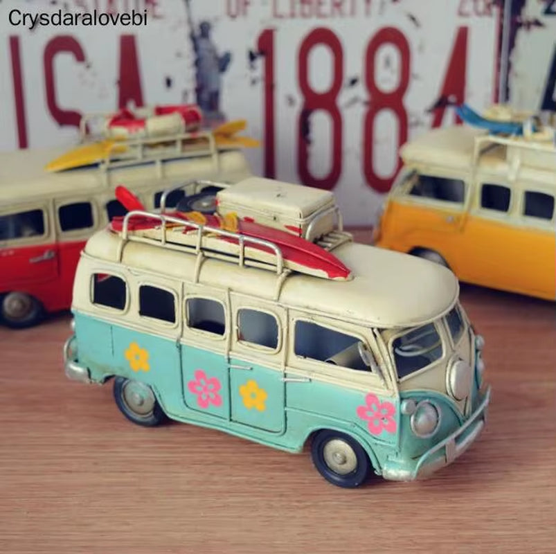 Creative Handmade Home Accessories, Wrought Iron Handicrafts Iron Retro Home Furnishing Bus Classic Buses