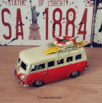 Creative Handmade Home Accessories, Wrought Iron Handicrafts Iron Retro Home Furnishing Bus Classic Buses