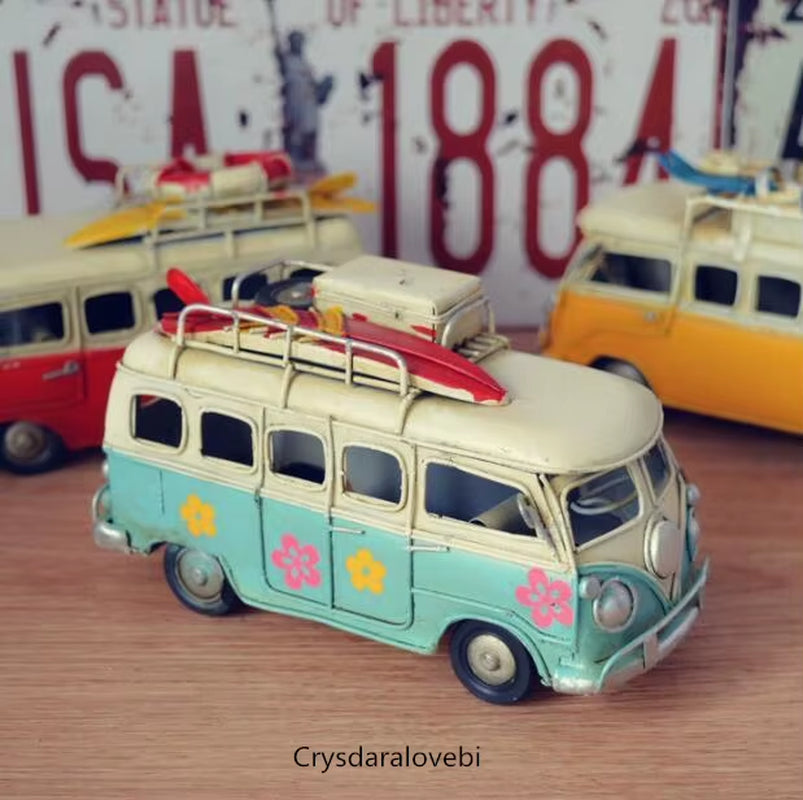 Creative Handmade Home Accessories, Wrought Iron Handicrafts Iron Retro Home Furnishing Bus Classic Buses