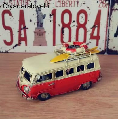 Creative Handmade Home Accessories, Wrought Iron Handicrafts Iron Retro Home Furnishing Bus Classic Buses