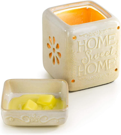 Wall Plug-In Wax Warmer - Ceramic Home Sweet Home Fragrance Candle Warmer and Night Light - for Scented Wax, Essential Oils, Candle Wax Melt Warmer, Tarts - Scentsy Wax Melter and More