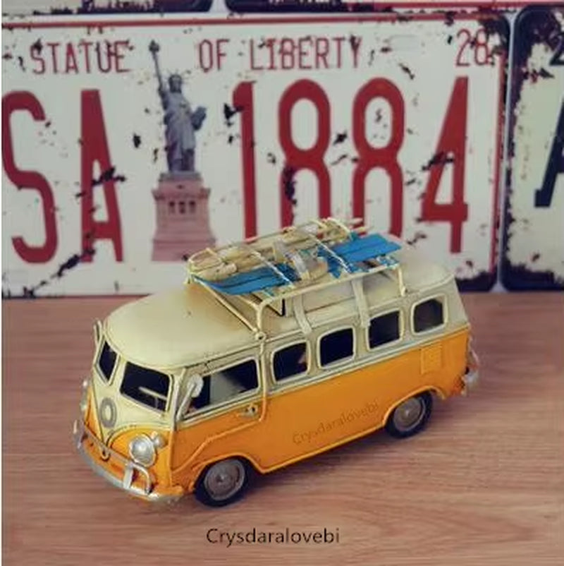 Creative Handmade Home Accessories, Wrought Iron Handicrafts Iron Retro Home Furnishing Bus Classic Buses