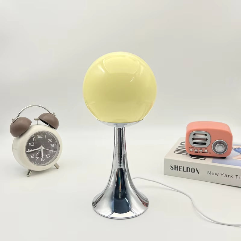 Glass round Home Table Lamp Room Decoration Hotel Bedside Desk Lamps Girl Bedroom Atmosphere Lighting Night Light Desktop Lamp