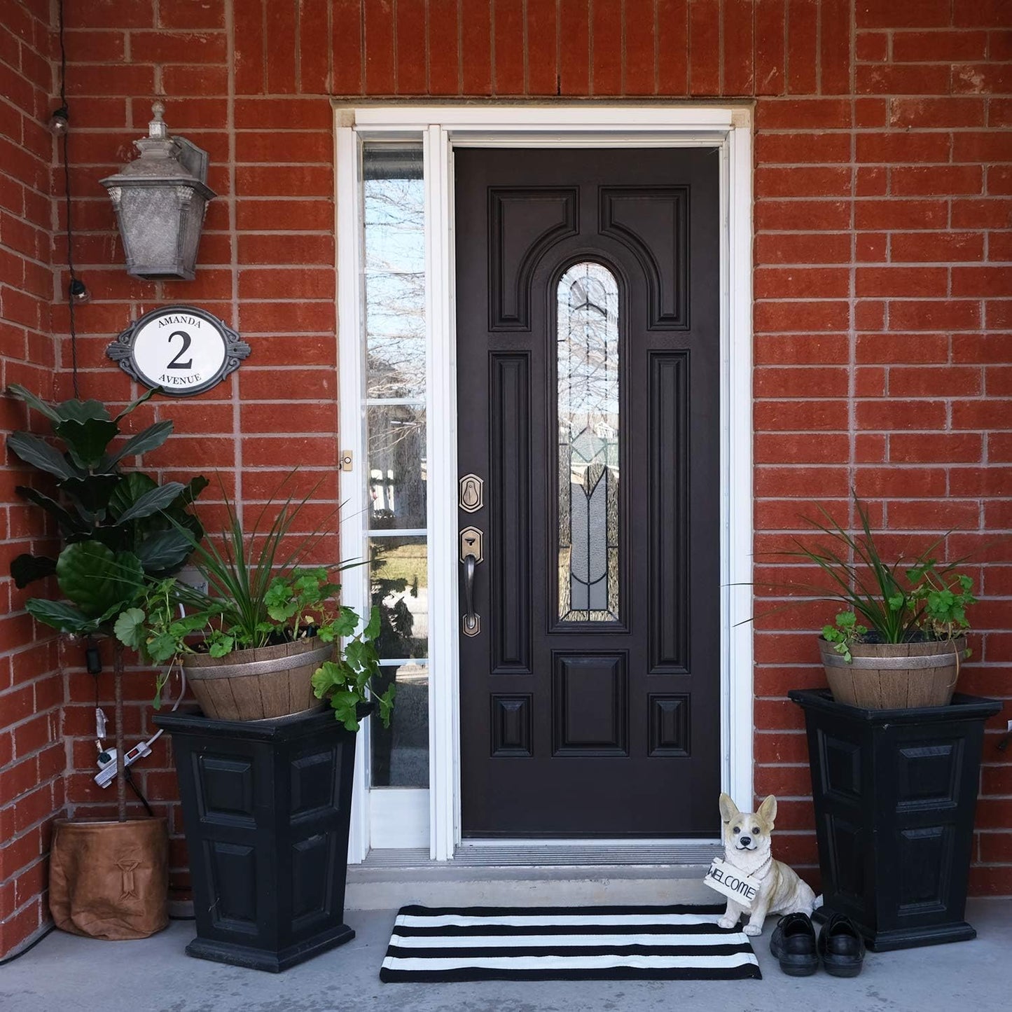 Striped Black and White Rug - 24X36 Inches Black and White Striped Rug, Black and White Striped Door Mat, Layering Rug for Outdoor Mats for Front Door, Black and White Striped Outdoor Rug